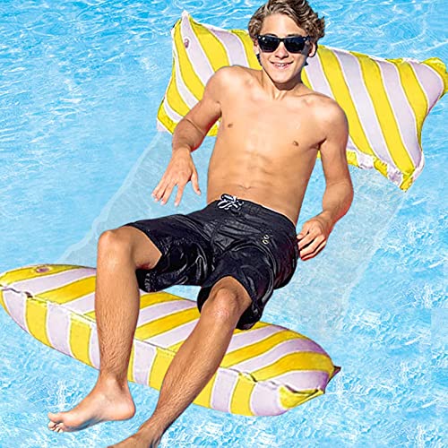 JOKILY Wasser Hängematte, Aufblasbares Wasserhängematte, Schwimmhängematte, 4 in 1 Schwimmmatratze Floating, Lounge Stuhl Strandmatte, Pool aufblasbare hängematte für Erwachsene und Kinder (Gelb) JOKILY Wasser Hängematte, Aufblasbares Wasserhängematte, Schwimmhängematte, 4 in 1 Schwimmmatratze Floating, Lounge Stuhl Strandmatte, Pool aufblasbare hängematte für Erwachsene und Kinder (Gelb) von JOKILY