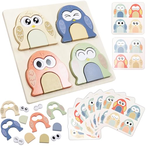 Kinder Puzzle Spielzeug, Eulen Form Matching Game, Holzpuzzle, Hölzerne Muster Blöcke Set, Montessori Spielzeug ab 3 4 5 6 7 Jahre, Puzzle als Spielzeugs Geschenke Geburtstag für Junge Mädchen Kinder Puzzle Spielzeug, Eulen Form Matching Game, Holzpuzzle, Hölzerne Muster Blöcke Set, Montessori Spielzeug ab 3 4 5 6 7 Jahre, Puzzle als Spielzeugs Geschenke Geburtstag für Junge Mädchen von JOKILY