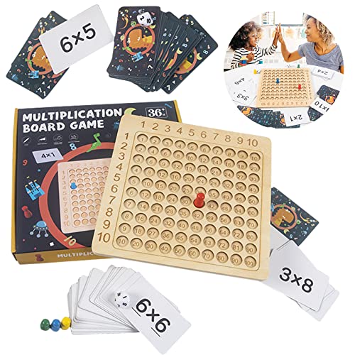 Montessori Multiplikationsbrett, Holz Multiplikationstafel, Multiplikation Lernen Multiplikationstabelle, Kinder Einmaleins Lernen Brett, Math Multiplikation Brettspiel, Lernspielzeug für Kleinkinder von JOKILY