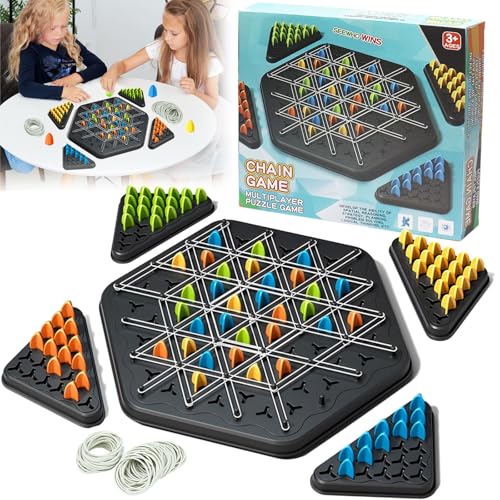 Spiel Gummibänder, Dreiecksschachbrett Strategie Brettspiel, Dreiecksschachbrettspiel, Gebietseroberung, Lehrreiche Denkaufgabe Und Puzzle, Dreiecksschach für Familienfeier Erwachsenen von JOKILY