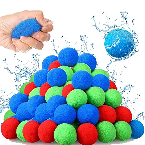 24 Stück Baumwoll Wasserbomben, Wasserschlacht Bälle, Splash Ball,Wiederverwendbare Wasserbomben, Wasserspielzeug Pool Spielzeug Strandspielzeug Bunt Gemischt Wasserball für Kinder Sommer Draussen von JOKILY