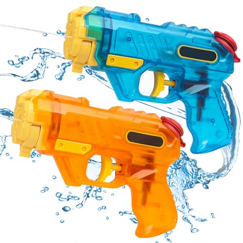 2 Stück Wasserpistole,Wasserspritzpistolen, Wasserpistole für Kinder, Mini Wasserpistolen für Kinder, Wasserpistole Strand Wasser Pistole Water, Water Blaster Spielzeug für Sommerpartys Freien von JOKILY