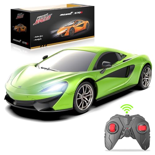 JOLLY FUN mcLaren 570S, Ferngesteuertes Auto, 1:24 Offiziell Lizenziert Modellauto, RC Modell Spielzeug Car Geschenk für 3-18 Jahre Kinder, Grün von JOLLY FUN