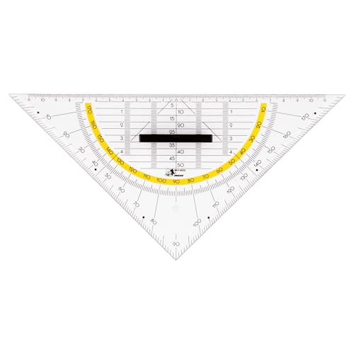JOLLY Geometrie-Dreieck, 25 cm, transparent, mit Griff, Winkelskala, Hilfslinien, stabil, aus Kunststoff, für Schule, Zeichnen, Geometrie, Technikunterricht JOLLY Geometrie-Dreieck, 25 cm, transparent, mit Griff, Winkelskala, Hilfslinien, stabil, aus Kunststoff, für Schule, Zeichnen, Geometrie, Technikunterricht von JOLLY