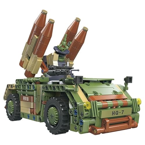 Flugabwehr Raketenwerfer HQ-7 Bausteine Bausatz, 609 Klemmbausteine MOC Auto Modellbausatz, Konstruktionsspielzeug für Jungen, Mädchen und Auto-Fans, Geschenk Geburtstag für Kinder ab 8+ Jahre von JOMIOD