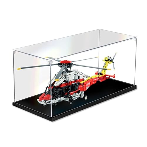 JOMIOD Acryl Schaukasten Vitrine für LEGO 42145 Technic Airbus H175 Rettungshubschrauber, Staubdichte Vitrine Transparent Acryl Vitrine Schaukasten Kompatibel Lego 42145 Modell - Ohne Modell Kit von JOMIOD