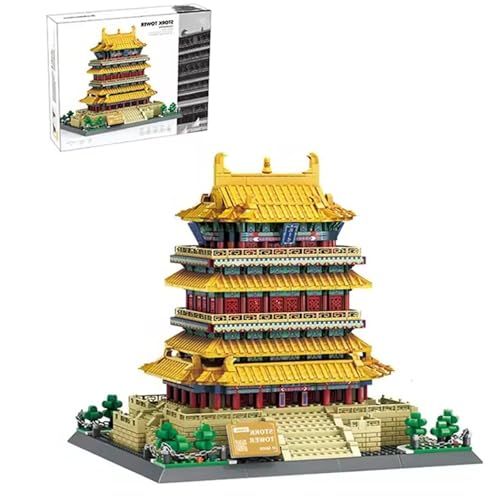 JOMIOD Modular Haus Bausteine, 1557 Klemmbausteine Storchenturm Chinesische Alte Berühmte Architektur Modular Gebäude, MOC Haus Bausteine Konstruktionsspielzeug für Kinder Erwachsene von JOMIOD