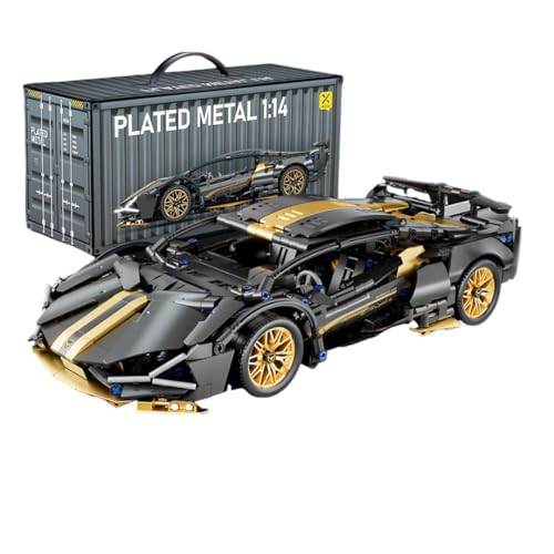 JOMIOD Sportwagen Bausteine, Black Racing Supercar Toys Kits Sammlerstück 1:14 MOC Modellbau Geburtstag Geschenke für Männer Jugendliche von JOMIOD