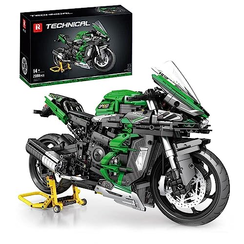 JOMIOD Technik Motorrad für Kawasaki H2 SX SE, 2088 Teile Technik Geländemotorrad Bausteine, Technik Supermotorrad MOC Motorbike Klemmbausteine Kompatibel mit Lgo von JOMIOD