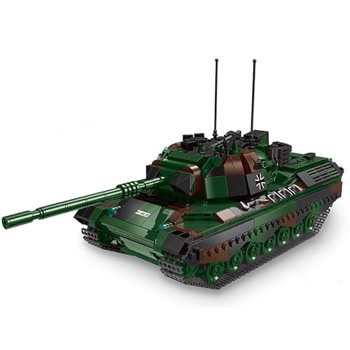 JOMIOD Technik Panzer Bausteine Bausatz, 1145 Klemmbausteine 1:30 WW2 Kampfpanzer Leopard 1 Militär Panzer Modell, Konstruktionsspielzeug Geschenk für Erwachsene und Kinder von JOMIOD