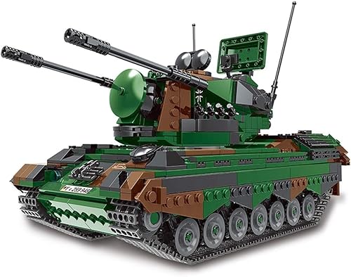 JOMIOD Technik Panzer Bausteine Bausatz, 1352 Klemmbausteine 1:30 WW2 FlakPz Gepard Militär Panzer Modell, Konstruktionsspielzeug Geschenk für Erwachsene und Kinder von JOMIOD