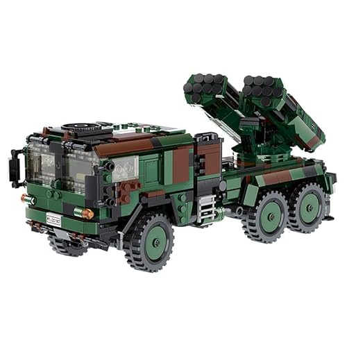 JOMIOD Technik Panzer Bausteine Bausatz, 986 Klemmbausteine 1:30 WW2 LARS 2 Militär Raketenwerfer-LKW Modell, Konstruktionsspielzeug Geschenk für Erwachsene und Kinder von JOMIOD