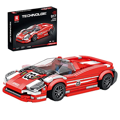 JOMIOD Technik Sportwagen Modellbausatz für 917, 355 Klemmbausteine MOC Auto Supersportwagen Bausteine Bausatz, Technic Rennauto Modell Konstruktionsspielzeug Kompatibel mit Lego Technic von JOMIOD