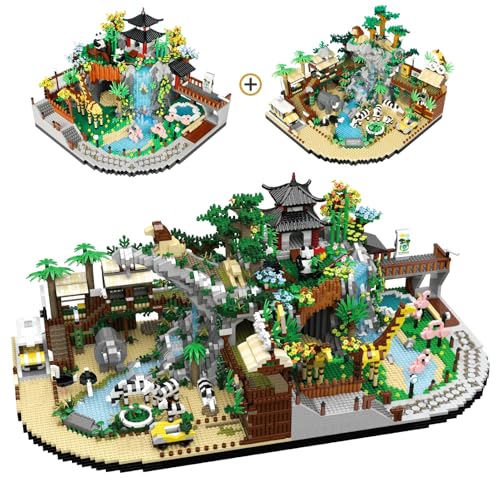 JOMIOD Zoo Bausteine Architektur Modell, 2 Set Zoo Serie Modular Building Konstruktionsspielzeug, Architektur Klemmbausteine Modell MOC Haus, Geschenkidee für Erwachsene und Kinder von JOMIOD