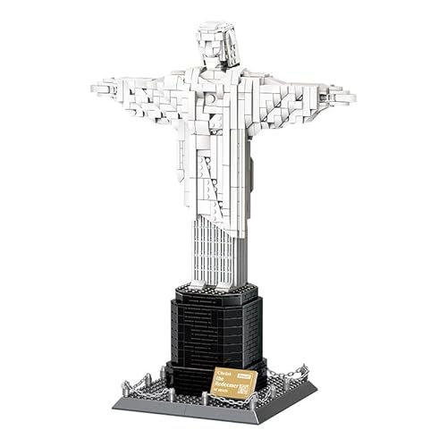 Jesus-Statue in Rio de Janeiro, Brasilien Bausteine Bausatz, 973 Klemmbausteine Modular Haus Architektur Modellbausatz, Weltberühmtes Architektur Modell Spielzeug, Geschenk für Erwachsene und Kinder von JOMIOD