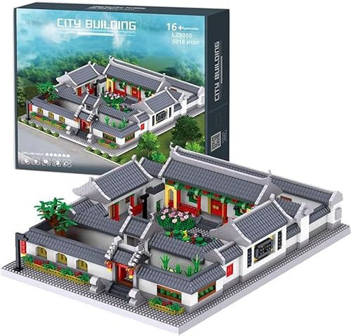 Modular Haus Bausteine, 5018 Klemmbausteine Quadrangle Chinesische Alte Berühmte Architektur Modular Gebäude, MOC Architektur Modular Haus Bausteine, Not Kompatibel mit Lego von JOMIOD