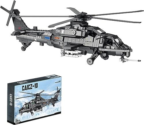 Technik Helikopter Bausatz, 1600+ Klemmbausteine Technik F-14 Tomcat Ebene Hubschrauber mit Minifigures, Technik Flugzeug Modell Konstruktionsspielzeug Kompatibel mit Großen Marken Technic (CAICZ-10) von JOMIOD