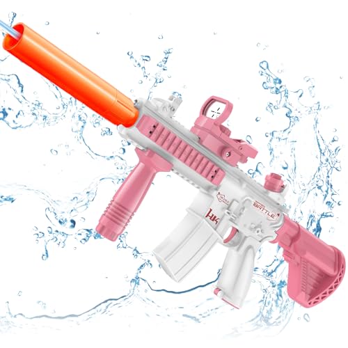 Wasserpistolen für Kinder im Alter von 8-12 Jahren (Pink) inkl. wiederaufladbarem Lithium-Akku von JONEG