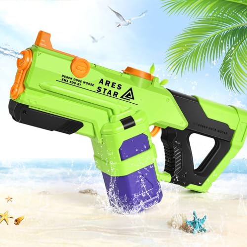 JONRRYIN Wasserpistole Elektrisch, Wasserpistole Super Soaker mit 600ml Wasser Wasserspritzpistole Große Reichweite 10 Metern, Wasserpistole für Kinder Erwachsene Sommer Draussen Pool Party von JONRRYIN