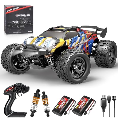 JONRRYIN Ferngesteuertes Auto, 1:18 4WD Schnelles Rennauto 40 km/h, 2,4 GHz Offroad RC Auto mit 2 Akku 60 Min, All Terrain RC Monster Truck Wasserdicht Rennauto für Erwachsene und Kinder ab 10+ Jahre von JONRRYIN