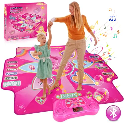 JONRRYIN Tanzmatte für Kinder ab 3-12 Jahre Mädchen, Tanzmatte mit Bluetooth 6 Tasten Leucht, Spielzeug Tanzmatte Spielteppich Mädchen, Kindertanzmatten Geschenke für Jungen Mädchen Weihnachten von JONRRYIN