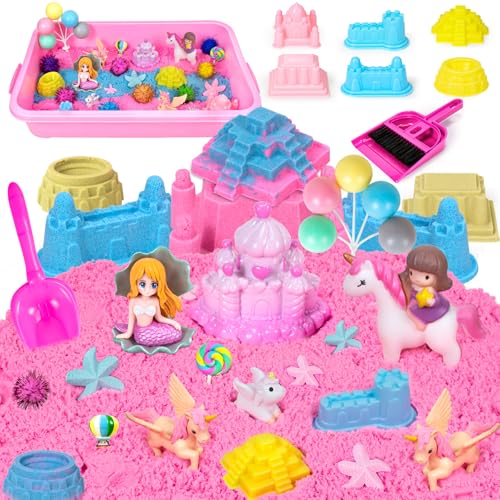 JONRRYIN Kineticher Sand, Magic Sand, Magic Spielsand Koffer mit 900g Knetsand & 32 pcs Zubehör, Sensorisch Sandspielzeug für Kinder 4+ Geburtstag Weihnachten Geschenk von JONRRYIN