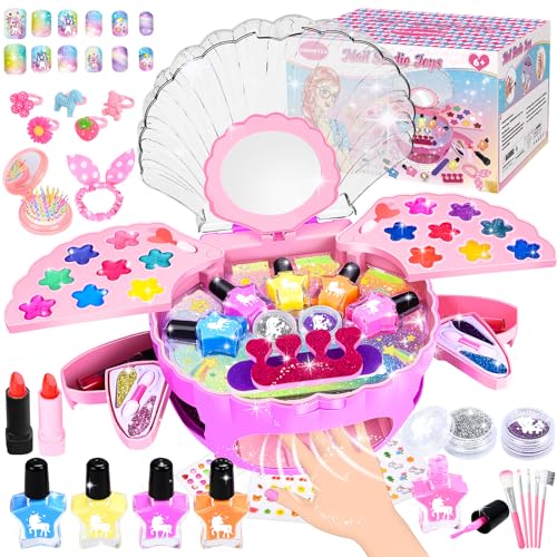 JONRRYIN Nagelstudio Kinder, Geschenke für Mädchen Nagellack Set, Schminkkoffer Mädchen, Nageldesign Kinder Mädchen, Nageltrockner Kinder Mädchen für Geburtstag Weihnachten 6 7 8 9 11 12 Jahren (Rosa) von JONRRYIN