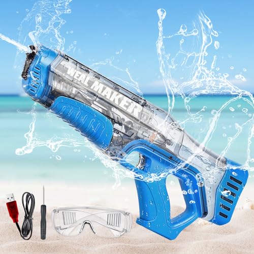 JONRRYIN Wasserpistole Elektrisch, Automatische Wasserpistole für Erwachsene und Kinder, 8-10m Wasserspritzpistole Große Kapazität 500cc, Sommer Spielzeug für Pool, Garten, Strand, Seaside von JONRRYIN