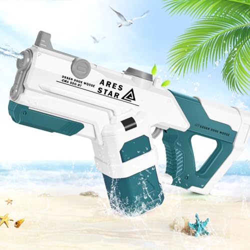 JONRRYIN Wasserpistole Elektrisch, Wasserpistole Super Soaker mit 600ml Wasser Wasserspritzpistole Große Reichweite 10 Metern, Wasserpistole für Kinder Erwachsene Sommer Draussen Pool Party von JONRRYIN