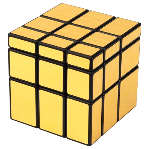JOPHEK Mirror Cube, Zauberwürfel 3x3 Speed Cube Spiegelwürfel 3x3x3 Würfel Professionell & Langlebig, Magic Puzzle Cube for Children and Adults (Gold) von JOPHEK