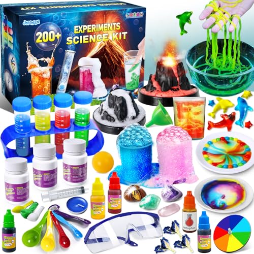 JOPSHEEN 200+ Wissenschaft Experimente Kit für Kinder, STEM Spielzeug Geschenke für Jungen Mädchen, Lernspielzeug Experimentierkasten, Chemie-Set, Vulkan von JOPSHEEN