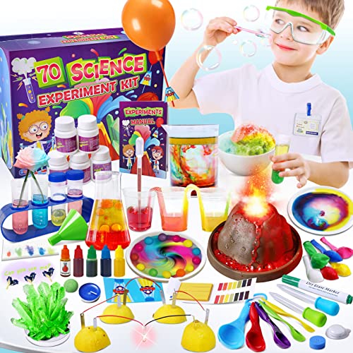 JOPSHEEN 70 Wissenschaft Experimente für Kinder, STEM Aktivitäten Wissenschaft Spielzeug Geschenke für Jungen Mädchen, Vulkanausbruch, Chemielabor, großartiges interaktives und Lernspielzeug von JOPSHEEN