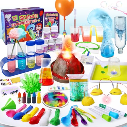 JOPSHEEN 70 Experimente für Kinder Wissenschaft Spielzeug Experimentierkasten zur Chemie,Vulkan, Spielzeug für Kinder Wissenschaftliche von JOPSHEEN