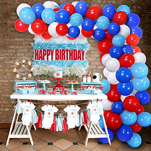 Rot Weiß Blau Ballon Girlande Kit 100 Stück Geburtstagsfeier Dekorationen Ballonbogen Kit für Geburtstag Graduierungen Superheld Spiderman Captain American Themed Party Decor von JORAKI