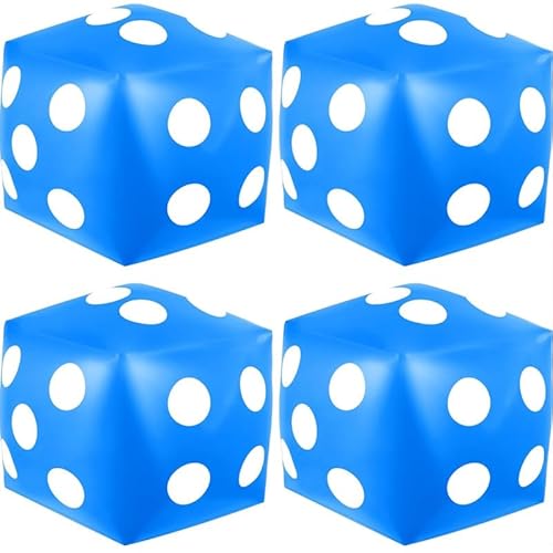 4 Pack riesige aufblasbare Würfel Pool Spielzeug für Pool Party Geschenk Indoor Outdoor-Spiel (Blau) von JORCEDI