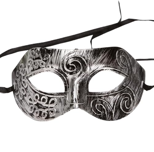 JORCEDI Coole griechisch-römische Kämpfer Maskerade Gesichtsmaske für Halloween/Party/Ball Prom/Mardi Gras/Hochzeit (Silber) von JORCEDI