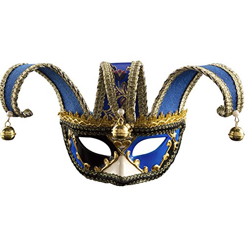 JORCEDI Venezianische Masken für Kostüm, Motto-Party, Halloween, Karnevalsparty, Blau von JORCEDI