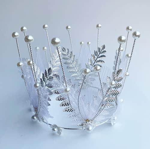 Silver Leaf Mesh Crown Cake Topper Dekoration für Hochzeit Geburtstag Baby Dusche Party Kuchen Dekoration von JORCEDI