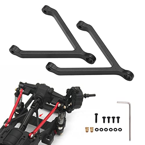 JOROBURO RC-Chassis-Links-Lenkstangen, Stabile RC-Car-Lenkverbindung aus Aluminiumlegierung, Hohe Spielraum-Chassis-Links-Stangengestänge-Zugstangen für FMS 1:24 FCX24-Kletterauto (Schwarz) von JOROBURO