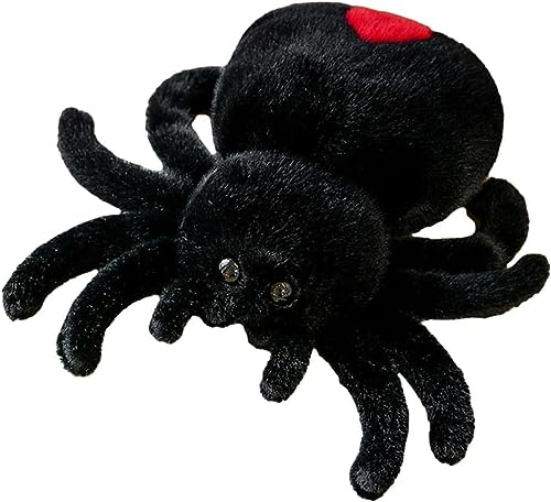 JOSON 10 Zoll Halloween Cartoon Spinne Plüschtier Niedliche Spinne Plüschtier Jungen Mädchen Schlafzimmer Party Dekoration (Schwarz) von JOSON