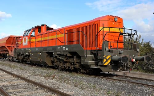 Jouef HJ2440 Colas Rail, Diesellokomotive Vossloh DE 18, orange-gelbe Lackierung, ep.VI, Diesellokomotive von JOUEF