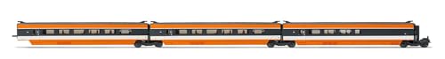 Jouef HJ3014 SNCF, TGV Sud-Est, Eröffnungsversion 1981, Mittelwagenpaket mit 3 Einheiten (2 x 1. + Stange), Wagenfahrzeuge, Orange von JOUEF