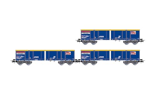 Jouef HJ6293 SNCF, 3er-Pack offener Eamnos-Wagen, Ep. VI, Waggonfahrzeuge, blau von JOUEF