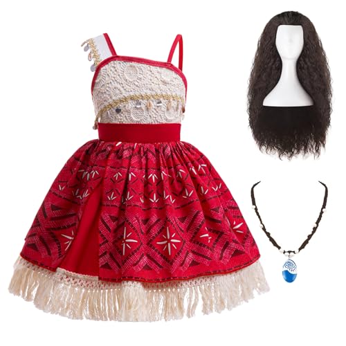 JOURPEO Mädchen-Kostüm, Party-Outfits, Prinzessinnen-Kostüm, ärmellos, Halloween, Weihnachten, Cosplay, Rot, 6–8 Jahre von JOURPEO