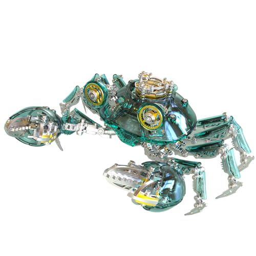 666 Teile Mechanisches grünes Glückskrabben-Puzzle, 3D-DIY-Metall-Montage-Modellbausatz, Steampunk, kreatives trendiges Ornament, Geschenk für Erwachsene und Jugendliche 666 Teile Mechanisches grünes Glückskrabben-Puzzle, 3D-DIY-Metall-Montage-Modellbausatz, Steampunk, kreatives trendiges Ornament, Geschenk für Erwachsene und Jugendliche von JOYARCH