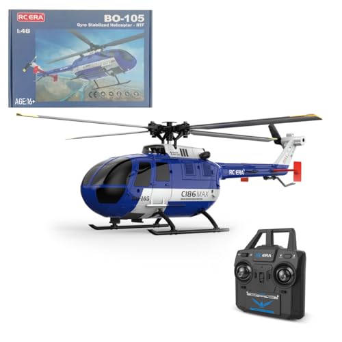 JOYARCH C186MAX BO105 RC Helikopter, 4CH 6-Axis Gyro Militär Hubschrauber mit Höhenhaltefunktion Outdoor RC Flugzeug für Anfänger (RTF Version) von JOYARCH