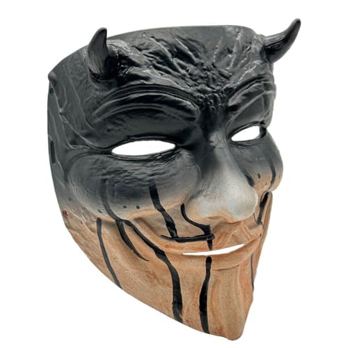 JOYARCH Halloween Samurai Maske, Japanische Samurai Maske Oni Maske Bemalte Requisiten Horror Maske für Cosplay Kostüm Requisiten von JOYARCH