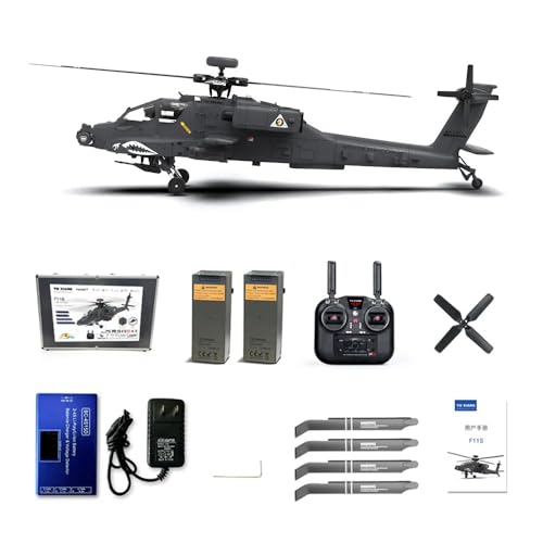 JOYARCH YUXIANG F11-S RC Hubschrauber, AH64 6CH 6G/3D-Stunt GPS Helikoptermodell mit Zweiachsiger Co-Antrieb Flybarless, 1/32 RC Militärflugzeug Spielzeug (RTF Version) von JOYARCH