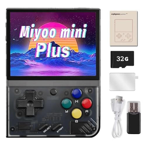 MIY-OO Mini Plus Retro Handheld Spielkonsole 32G TF Karte mit 5000+ Spielen, OnionOS Linux System 3,5 Zoll IPS Bildschirm Tragbare Videospielkonsole Kindergeschenk von JOYARCH