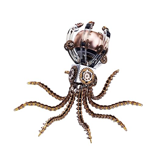Mechanischer Oktopus-Lautsprecher aus Metall, 3D-Modellbausatz mit beweglichen Tentakeln und Mini-Soundsystem, kreatives Ornament für Zuhause und Büro, 1060 Stück Mechanischer Oktopus-Lautsprecher aus Metall, 3D-Modellbausatz mit beweglichen Tentakeln und Mini-Soundsystem, kreatives Ornament für Zuhause und Büro, 1060 Stück von JOYARCH